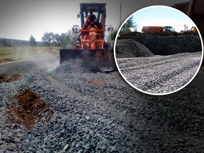 Засыпка щебнем и отсев